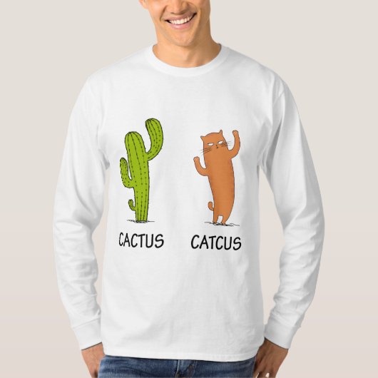 Kakteen, Funny Cat Gift, Cactus & Cat Lover T-Shirt (Vorderseite)