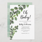 Kakteen Greenery Junge Dusche Einladung (Vorne/Hinten)