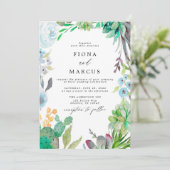 Kakteen Hochzeit Einladung (Stehend Vorderseite)