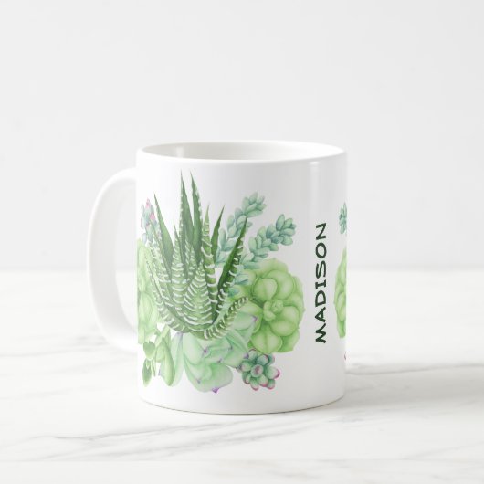 Kakteen Illustration Kaffeetasse (Vorderseite Links)