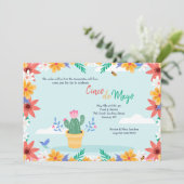 Kakteen im Bloom Cinco de Mayo Einladung (Stehend Vorderseite)