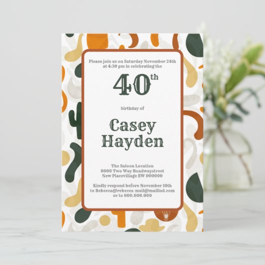 Kakteen im südwestlichen Stil Einladung (Stehend Vorderseite)