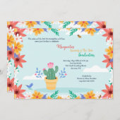 Kakteen in Bloom Abschluss Einladung (Vorne/Hinten)