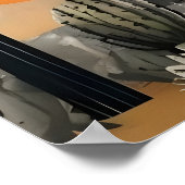 Kakteen in Desert Illustration Poster (Ecke)