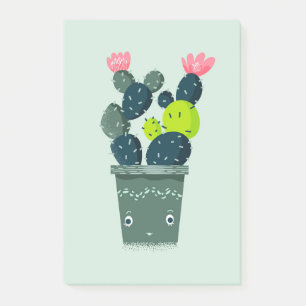 Kakteen in einem lächelnden Topf Post-it Klebezettel