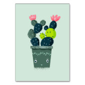 Kakteen in einem lächelnden Topf Tischnummer (Vorderseite)