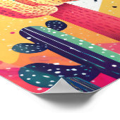Kakteen in lebhaften Farben Poster (Ecke)