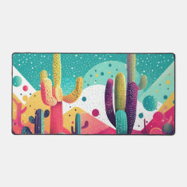 Kakteen in lebhaften Farben Schreibtischunterlage