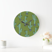 Kakteen in Pot Illustration Große Wanduhr (Zuhause)