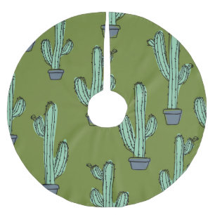 Kakteen in Pot Illustration Polyester Weihnachtsbaumdecke