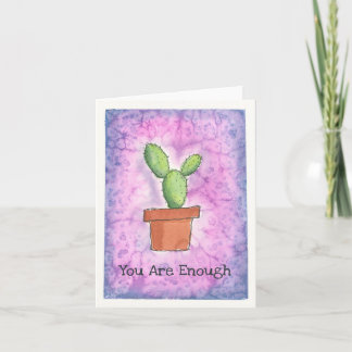 Kakteen in Pot-Lila Aquarellfarbenkarte Karte