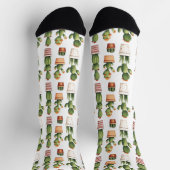Kakteen in Töpfen mit Blume Socken (Oben)