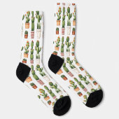 Kakteen in Töpfen mit Blume Socken (Rechts)