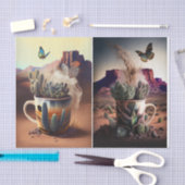 Kakteen, Kaffee und Schmetterlinge, Südwestvibes, Seidenpapier (Handwerk)