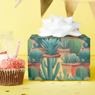 Kakteen Kaktus Pflanzen Terrakotta Töpfe Wüsten Go Geschenkpapier