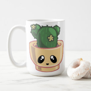 Kakteen Kawai Grün Sukkulente Wasserfarbe Pflanze Kaffeetasse