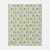 Kakteen-Liebe - Aquarell Fleecedecke (Vorderseite)