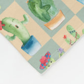 Kakteen-Liebe - Aquarell Fleecedecke (Ecke)