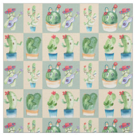 Kakteen-Liebe - Aquarell, Stoff