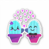 Kakteen-Liebe Aufkleber (Vorderseite)