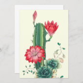 Kakteen mit Blume Save The Date (Vorne/Hinten)