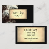 Kakteen Natur Pflanze schwarz und Sepia Visitenkarte (Vorne/Hinten)