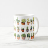 Kakteen Oasis Tasse / Aquarellkaktus Tasse (VorderseiteRechts)