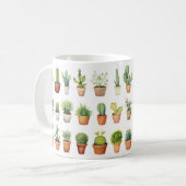 Kakteen Oasis Tasse / Aquarellkaktus Tasse (Vorderseite Links)