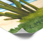 Kakteen on Caribbean, Arashi Beach, Aruba Poster (Ecke)