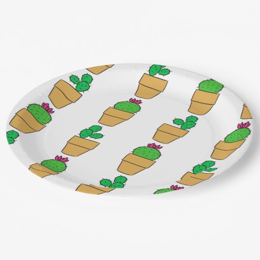 Kakteen Pappteller (Schrägansicht)