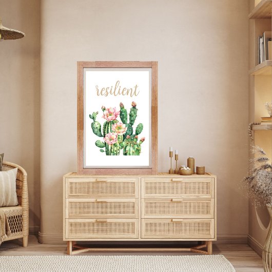 Kakteen pectus pearis Watercolor Resilient Desert Poster