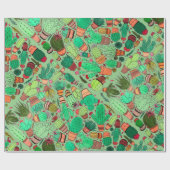 Kakteen Pflanze Grüner Kakteen Garden Geschenkpapier (Flach)