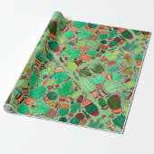 Kakteen Pflanze Grüner Kakteen Garden Geschenkpapier (Ungerollt)
