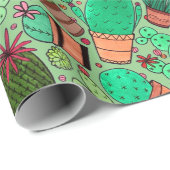 Kakteen Pflanze Grüner Kakteen Garden Geschenkpapier (Rolleneckpunkt)