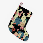 Kakteen-Pflanze: Vintages botanisches Muster Kleiner Weihnachtsstrumpf (Vorderansicht (hängend))