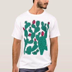 Kakteen Pflanze, Vintages, nahtloses Muster. T-Shirt