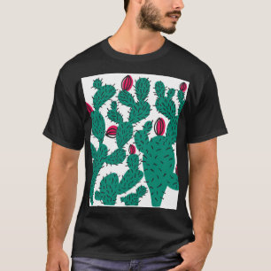 Kakteen Pflanze, Vintages, nahtloses Muster. T-Shirt