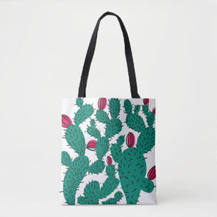 Kakteen Pflanze, Vintages, nahtloses Muster. Tasche