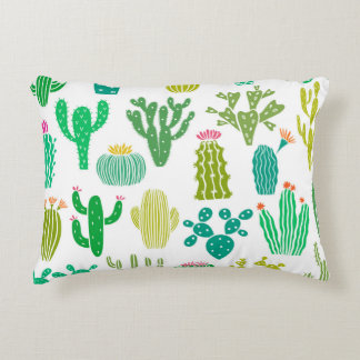 Kakteen Pflanze: Vintages Set mit Blumen. Dekokissen