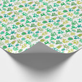 Kakteen Pflanze: Vintages Set mit Blumen. Geschenkpapier (Ecke)