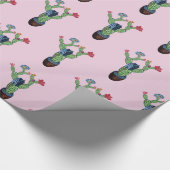 Kakteen pflauschig mit Blume Geschenkpapier (Ecke)