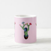 Kakteen pflauschig mit Blume Kaffeetasse (Mittel)