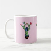 Kakteen pflauschig mit Blume Kaffeetasse (Links)
