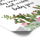 Kakteen Pink Floral Bitte nehmen Sie ein Babysukku Poster (Ecke)
