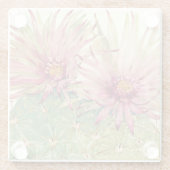 Kakteen, rosa Blüten Glasuntersetzer (Rückseite)