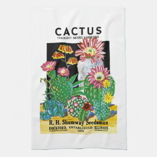 Kakteen-Seed-Label Geschirrtuch