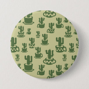 Kakteen-Silhouette in Tassen und Töpfen Button