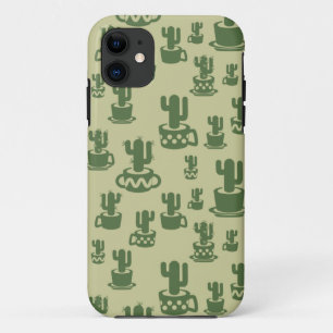 Kakteen-Silhouette in Tassen und Töpfen Case-Mate iPhone Hülle
