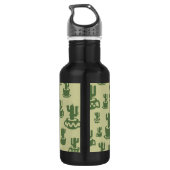 Kakteen-Silhouette in Tassen und Töpfen Edelstahlflasche (Rückseite)