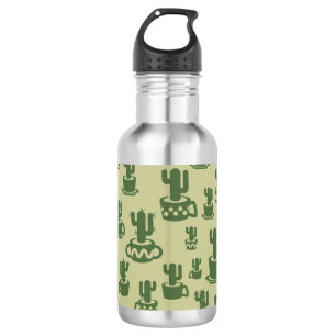 Kakteen-Silhouette in Tassen und Töpfen Edelstahlflasche